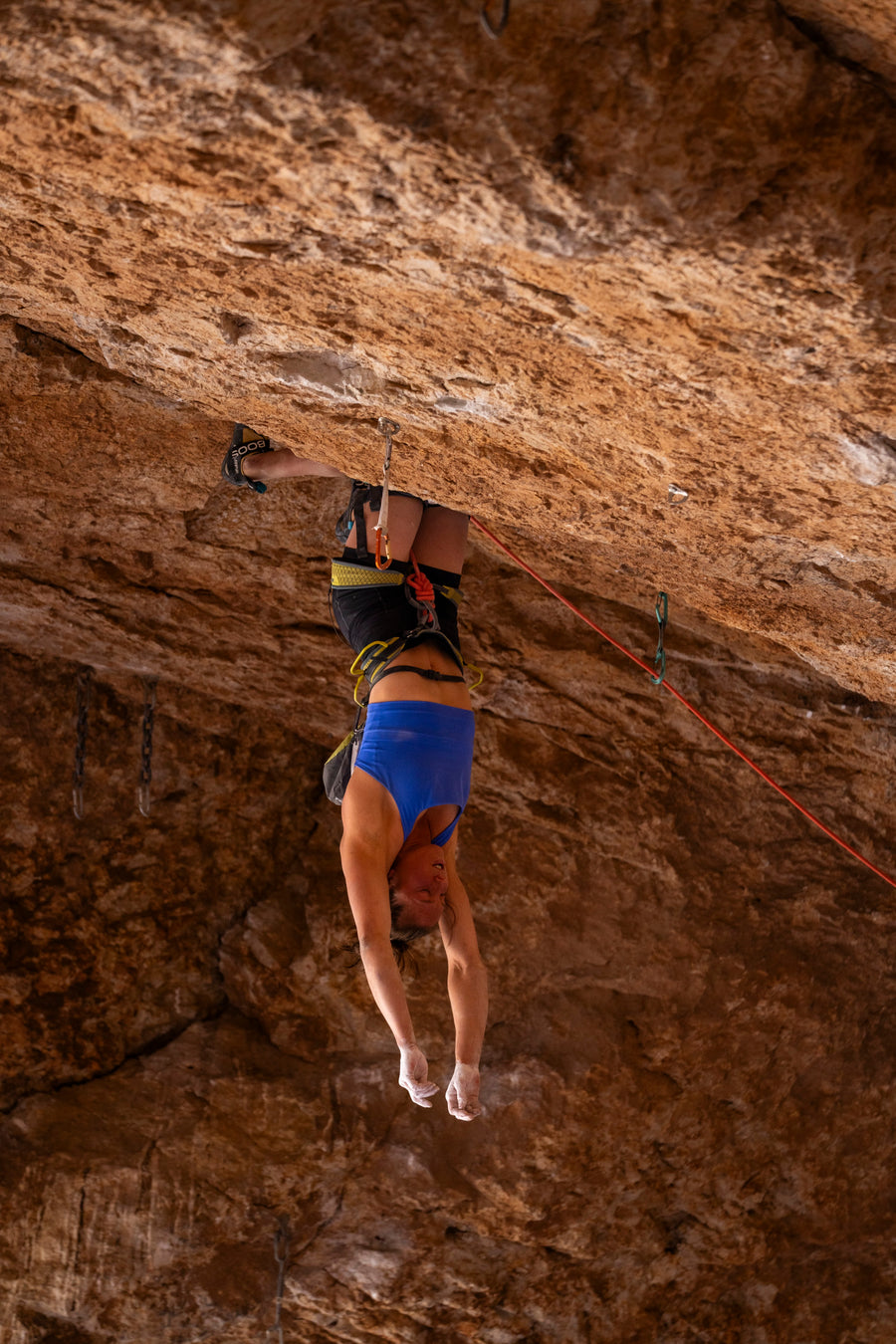 Amity Warme climbing
