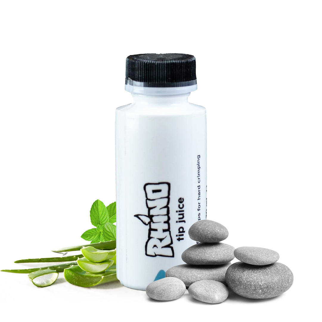 Rhino Skin Solutions Tip Juice – fast-absorbing astringent for dry, tough climbing skin
Tip Juice by Rhino – performance skin prep for climbers needing dry, resilient fingertips
Rhino Tip Juice – astringent formula to reduce sweating and build skin durability