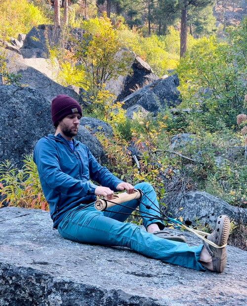 Chalked climber's hands — skin care tips from the Rhino Skin Solutions blog.