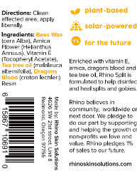 Split Balm packed with lanolin, shea butter, and calendula – Rhino’s deep-repair skin formula