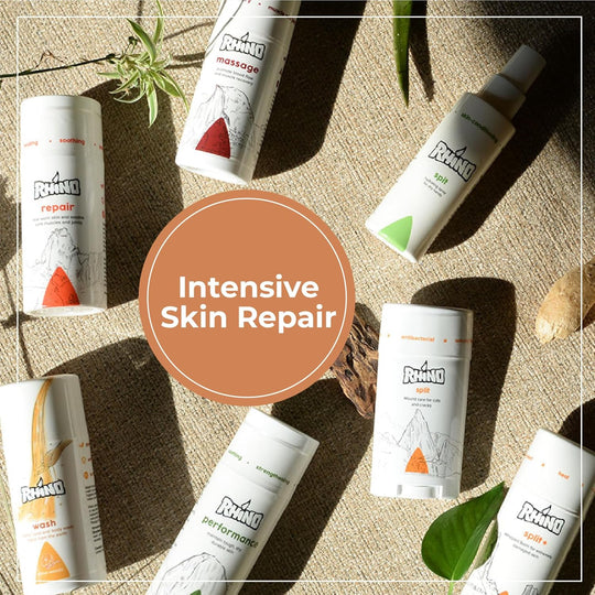 Rhino Skin Solutions Split+ next to climbing tape – ultimate combo for split finger recovery