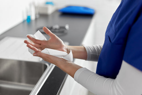 Washing hands — Rhino skin care for frequently washed hands.