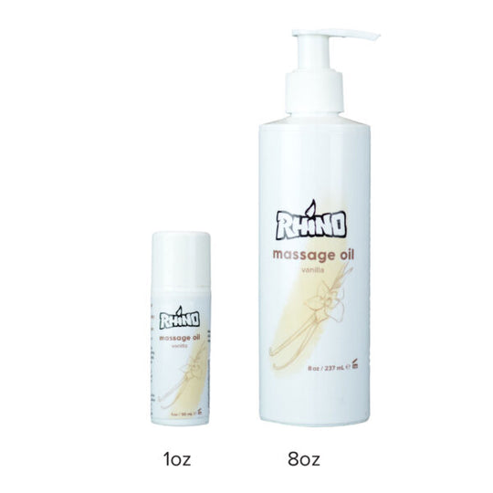 Close-up of Rhino massage oil – hydrating coconut and vanilla blend for soft, supple skin
Coconut vanilla body oil – Rhino Skin Solutions formula for relaxation, recovery, and intimacy
Aromatic Rhino massage oil – natural coconut and vanilla scent for sensual full-body massage