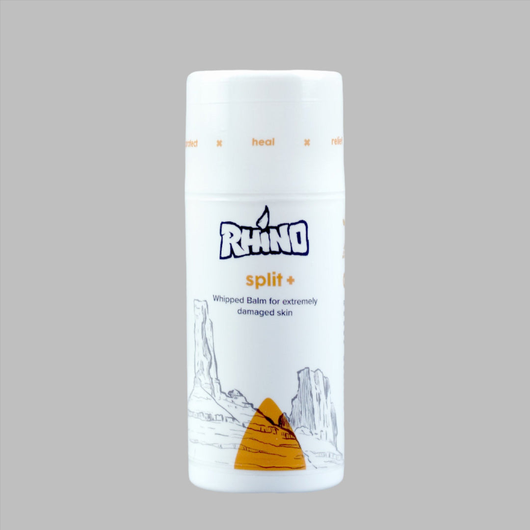 Split+ by Rhino Skin Solutions - A skin care product designed specifically to treat and protect climbers damaged, dry skin. Skin Care for climbers!