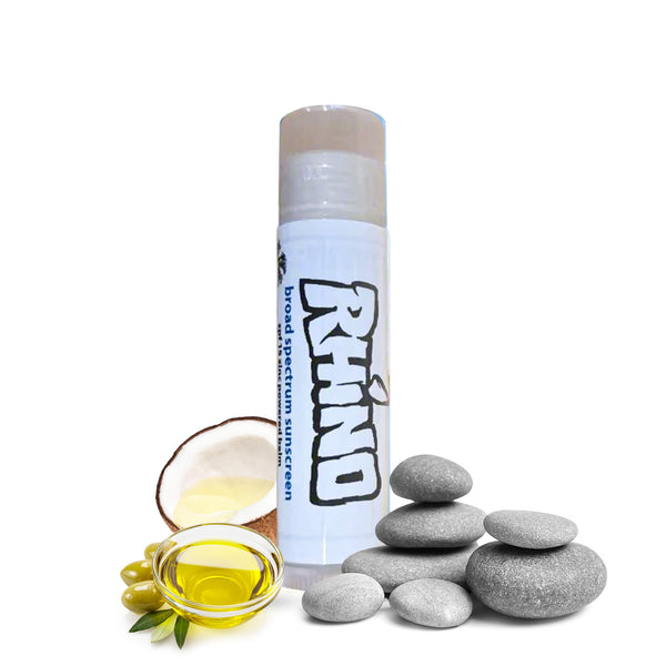 Reef Safe Rhino Zinc Lip Balm and Sunscreen – SPF 15 sun protection for lips with ocean-safe ingredients

Rhino Skin Solutions Reef Safe Zinc Lip Balm – eco-friendly SPF lip sunscreen for athletes and adventurers