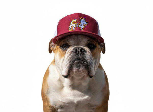 Hi-4 trucker hat with embroidered dog logo