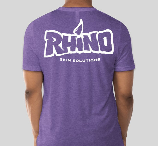 Explore Rhino Logo T-Shirts in Heather Purple, made from soft, durable tri-blend fabric. Perfect for climbers and outdoor enthusiasts, these tees deliver comfort, style, and a great fit. Shop Rhino apparel today!