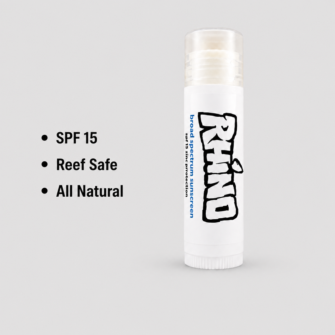 Rhino Reef Safe SPF 15 zinc lip balm packaging