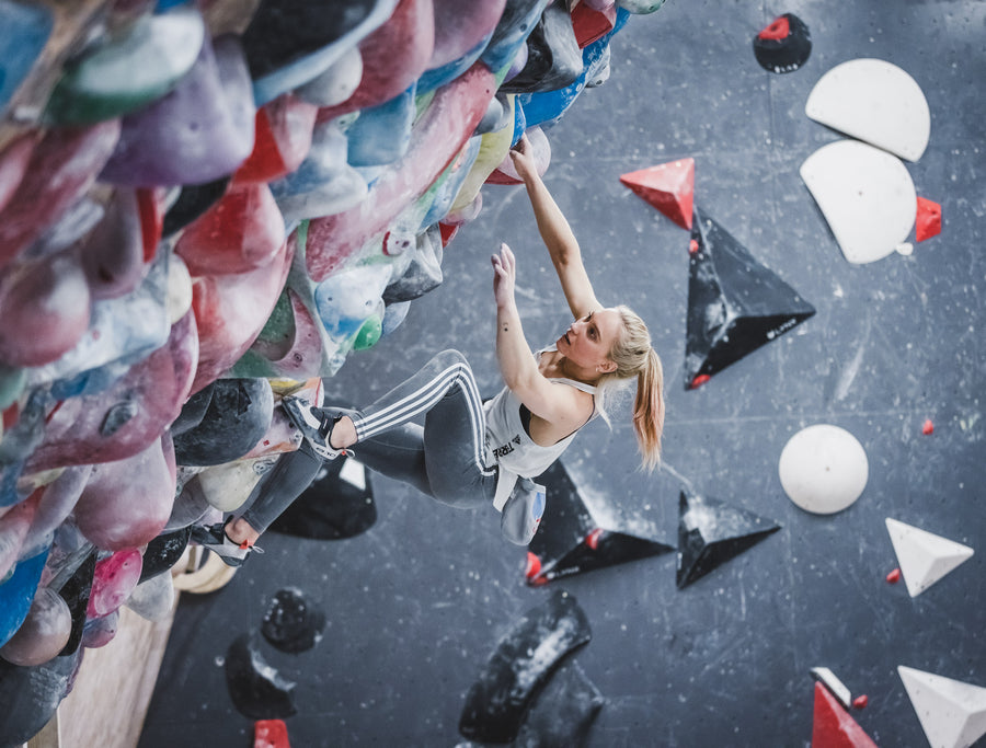 Rock climbing photograph by Simon Rainer — Rhino Skin Solutions athlete imagery.