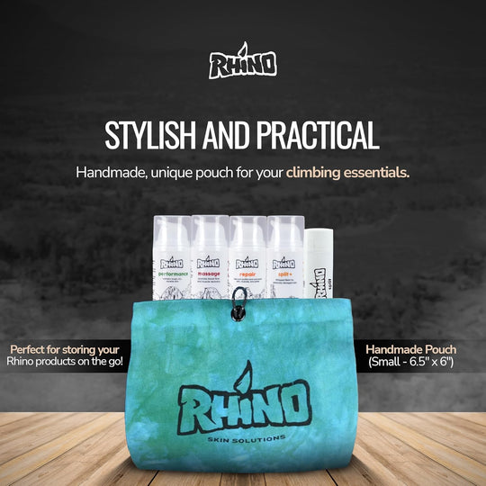 Complete athlete skincare kit from Rhino Skin Solutions featuring travel-size performance products