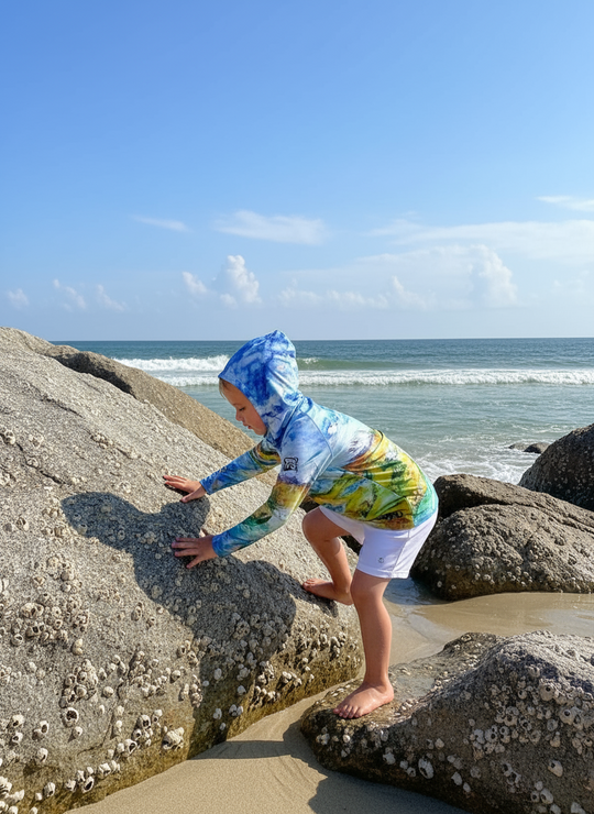 Sun Hoodie – Poly SPF 50 with Artwork by Debbra Brown