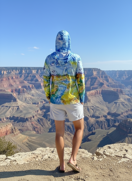Sun Hoodie – Poly SPF 50 with Artwork by Debbra Brown