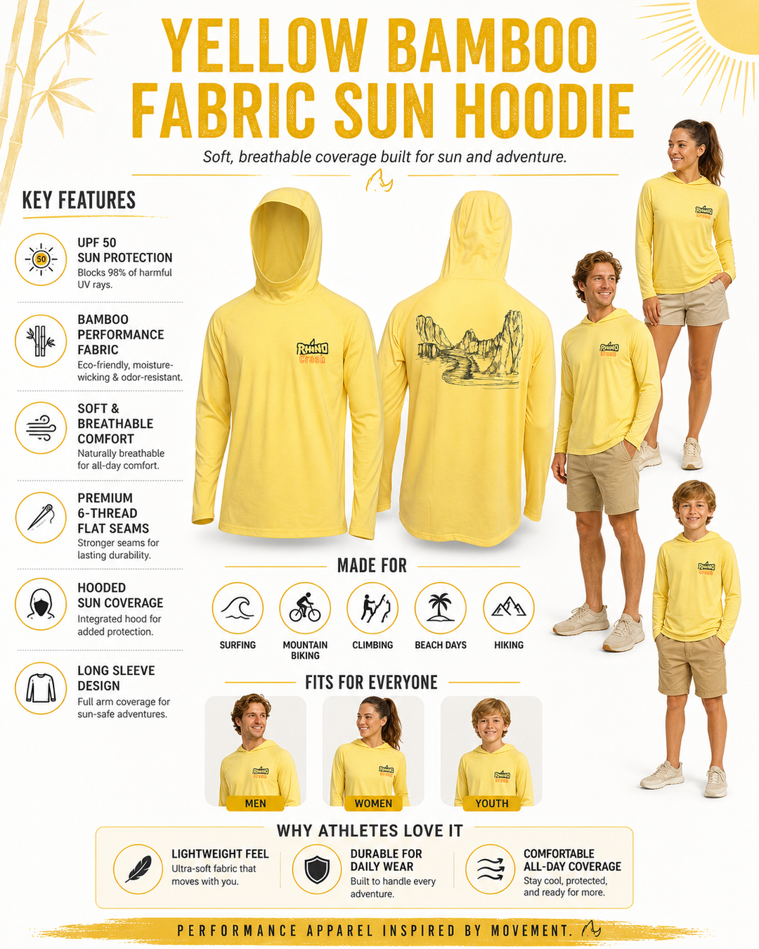 Sun Hoodie - Bamboo - SPF 50
