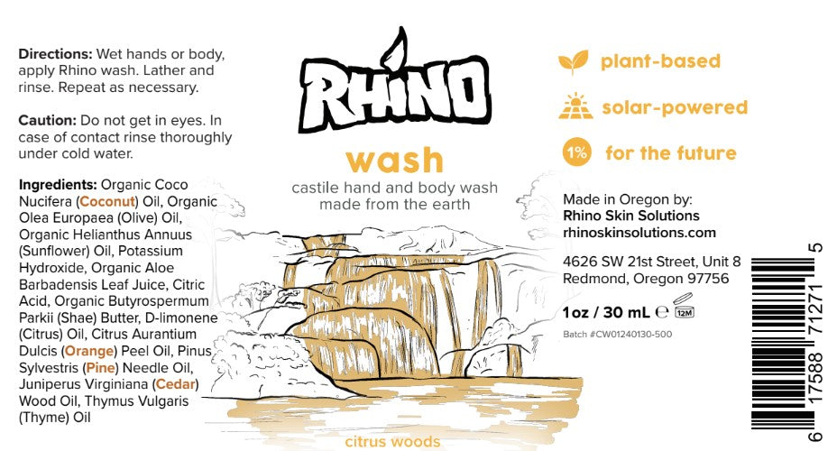 Rhino Wash soap for sensitive skin, offering natural protection and hydration for climbers and adventurers.