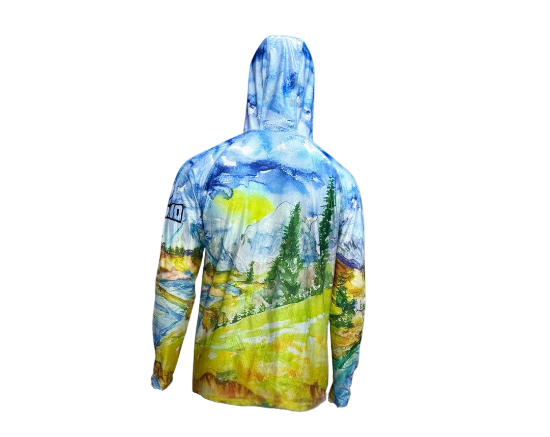 Sun Hoodie – Poly SPF 50 with Artwork by Debbra Brown