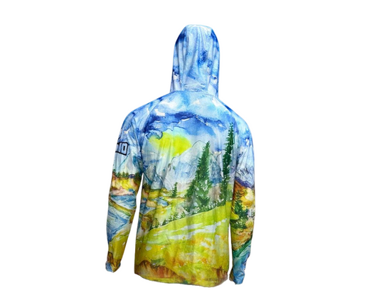 Sun Hoodie – Poly SPF 50 with Artwork by Debbra Brown